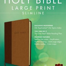 NLT Large Print Slimline Tutone Brown (Luxleather)