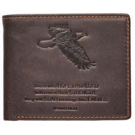 Wallet Genuine Leather Brown Eagle Isaiah 40:31