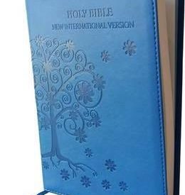 NIV Cobalt Blue Bible Tree Design (Luxleather)