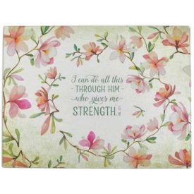 Glass Cutting Board Large - I can do all things (Phil. 4:13)