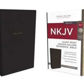 NKJV Giant print Center Column Reference Bible Brown (Leathersoft)