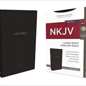 NKJV Large Print Thinline - Black (Luxleather)