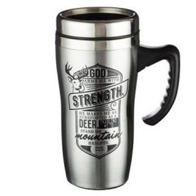 Stainless Steel Mug - God arms me with Strength