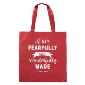 Tote Bag Red - I am Fearfully and Wonderfully made