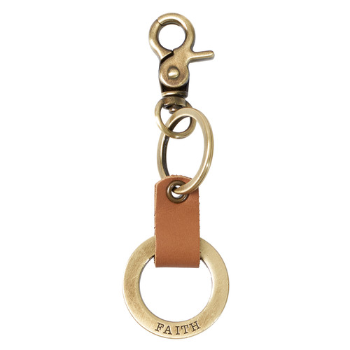 Keyring - Faith (Leather with metal ring)