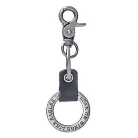 Keyring - Soar on Wings like Eagles (Leather with metal Ring)