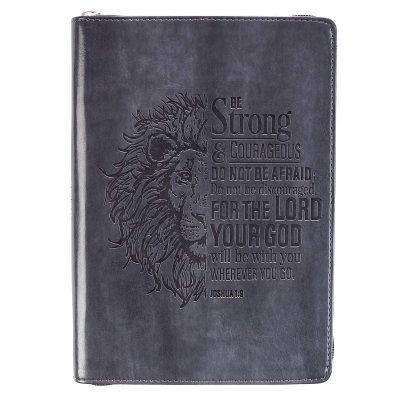 Journal Black - Be strong and Courageous (Luxleather)