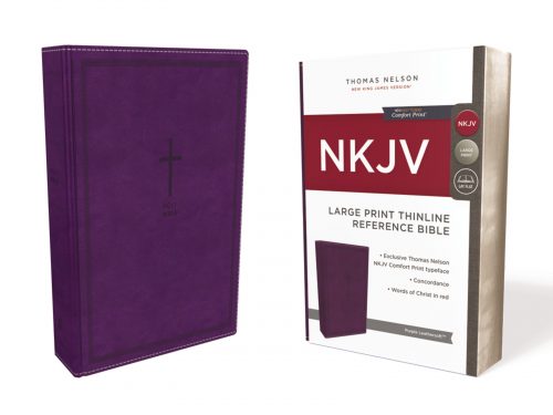 NKJV Large Print Thinline Reference Bible Purple (Luxleather) - ZOE