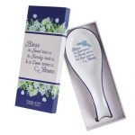 Spoon Rest White and Blue - Matthew 11:6
