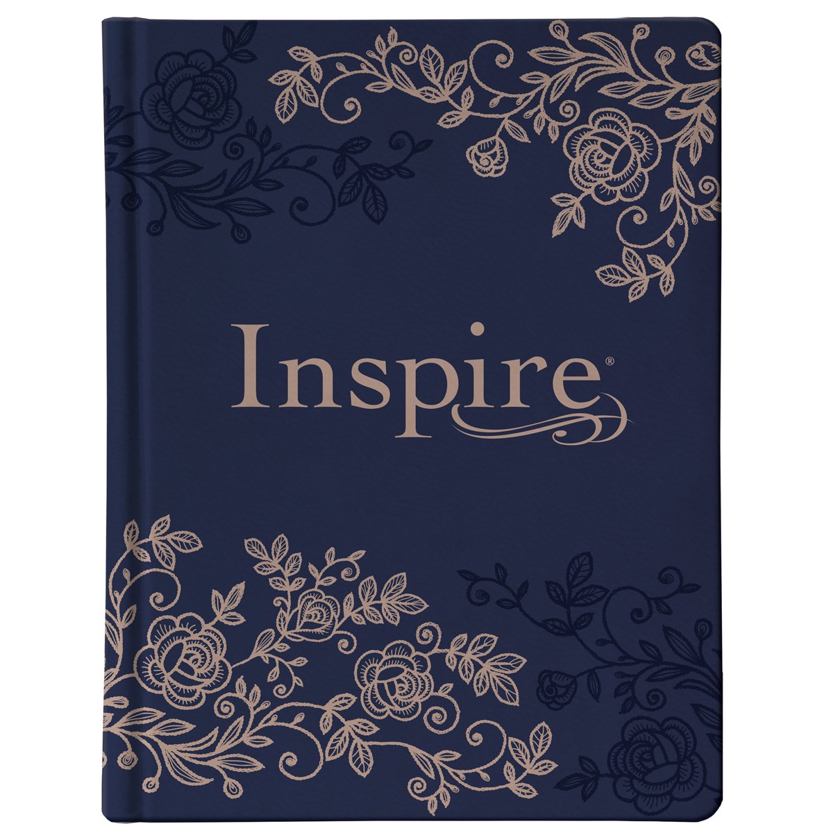 NLT (New Living Translation) Inspire Bible - Navy - Hardcover LuxLeather