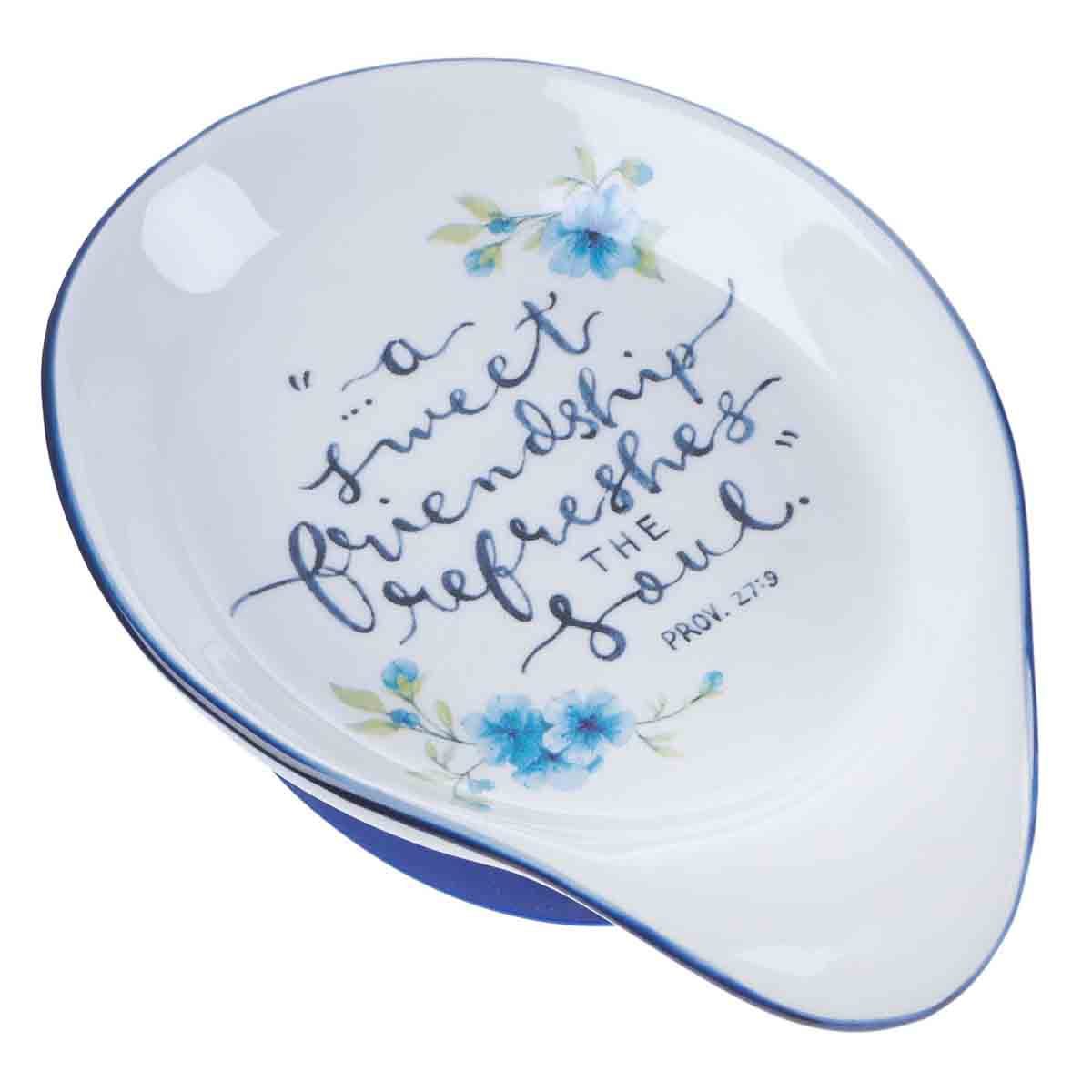 Proverbs 27:9 Sweet Friendship - Ceramic Spoon Rest -SPR010
