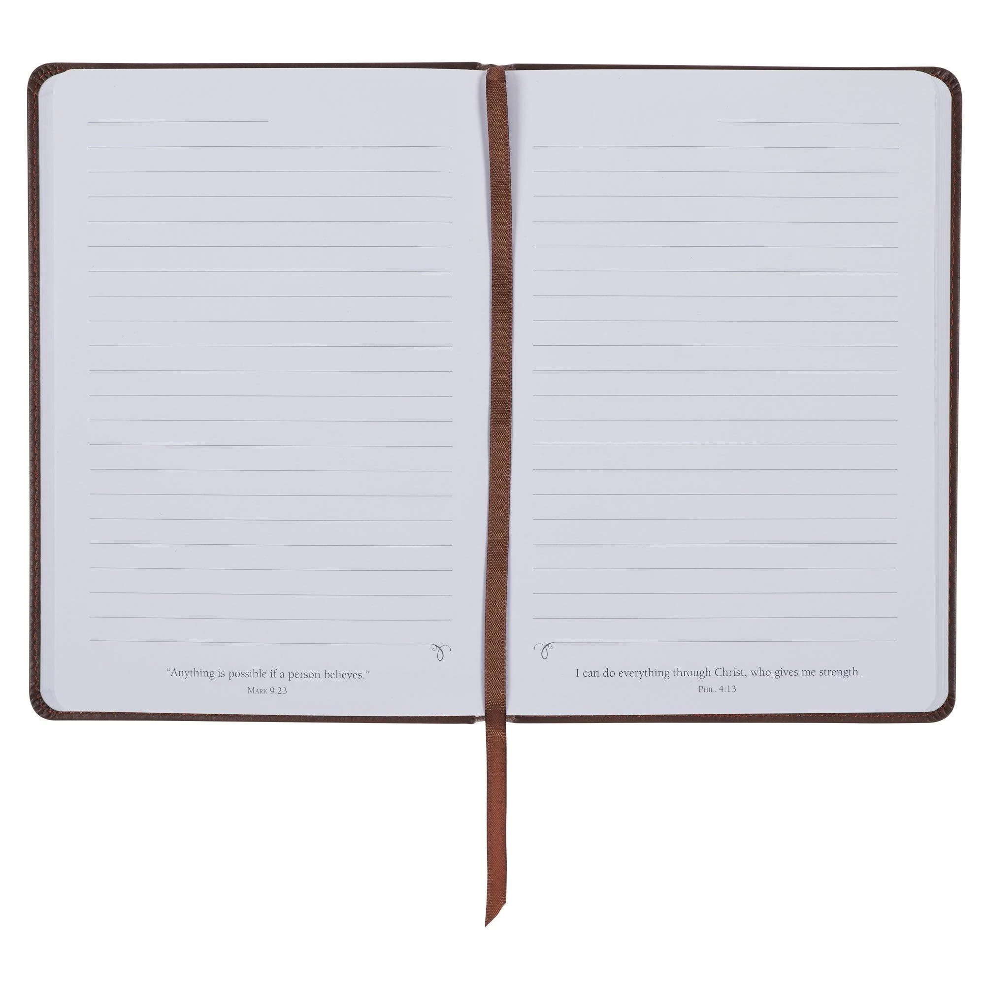 Strength and Courage Brown Lion Faux Leather Journal - Image 3