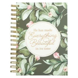 He Has Made Everything Beautiful in its Time Green Large Wirebound Journal