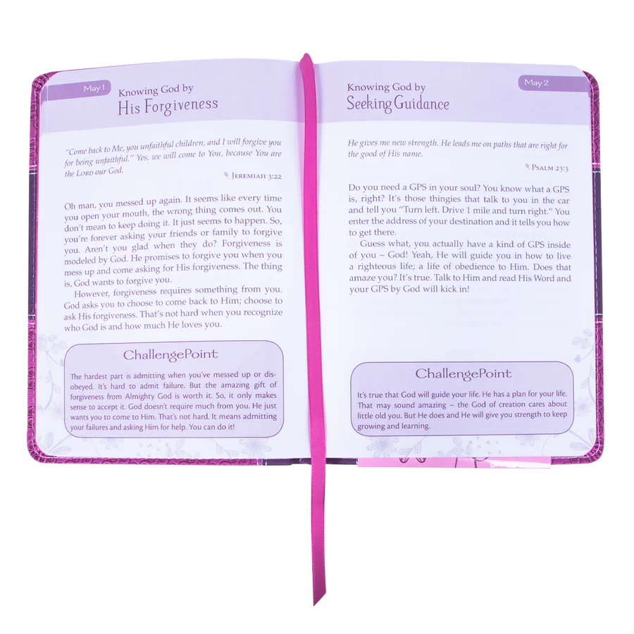 365 Days To Knowing God For Girls Faux Leather By: Carolyn Larsen - Image 3