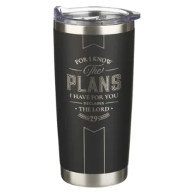 For I Know the Plans Black Stainless Steel Travel Mug