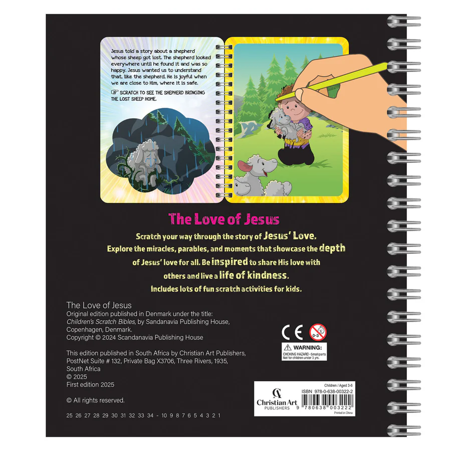 The Love of Jesus Children's Scratch Bible (Spiral-Bound) By: Jacob Vium Olesen - Image 2