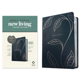 NLT Navy Vines Imitation Leather Filament Personal Size Bible - Giant Print, Red Letter