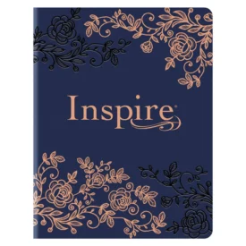 NLT Navy Hardcover Faux Leather Inspire Filament-Enabled Bible