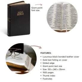 GIANT PRINT LUXURY BONDED LEATHER BLACK BIBLE