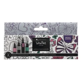 Veritas Four-Piece Metallic Acrylic Marker Set