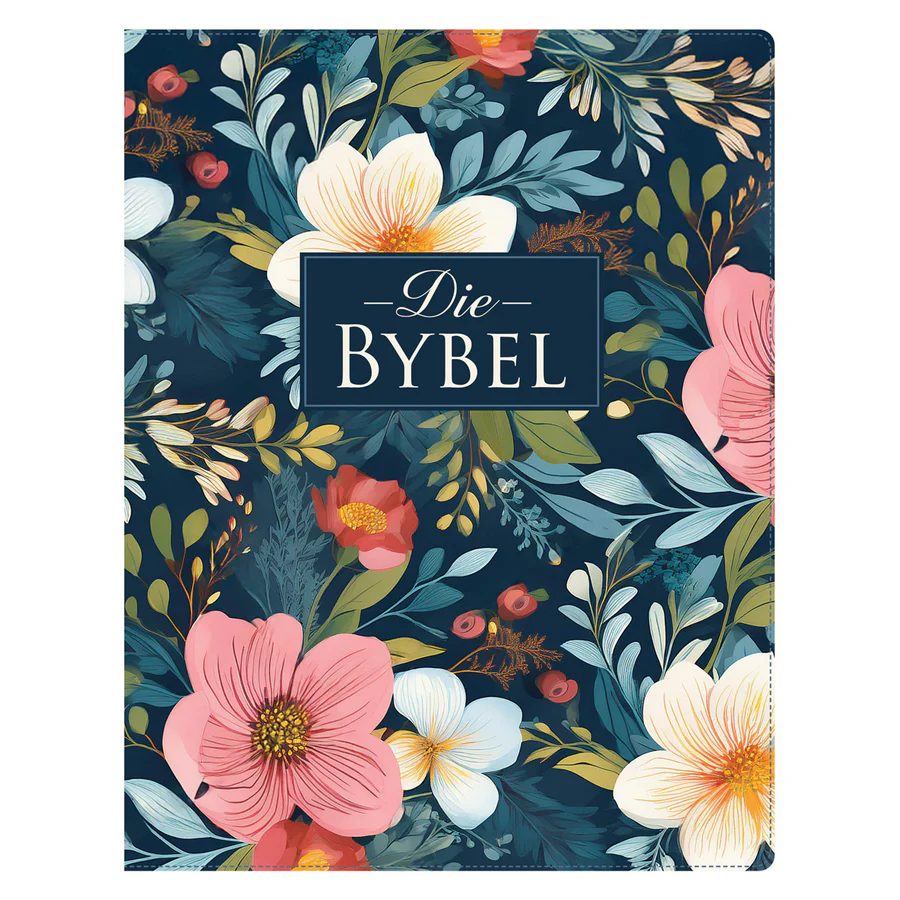 NLV Donkerblou Blomme Kunsleer Joernaal-Bybel - Image 3