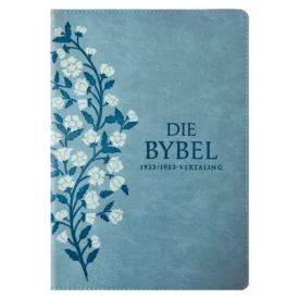 Afrikaans 1933/1953 Vertaling Ligblou met Blomme Kunsleer Bybel Grootdruk