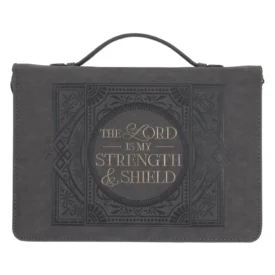 The Lord Is My Strength and Shield Faux Leather Bible Bag (Large)