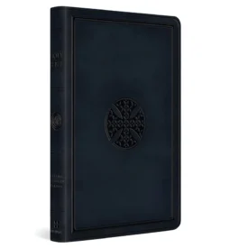 ESV Navy Mosaic Cross Design Imitation Leather Value Thinline Bible Large Print