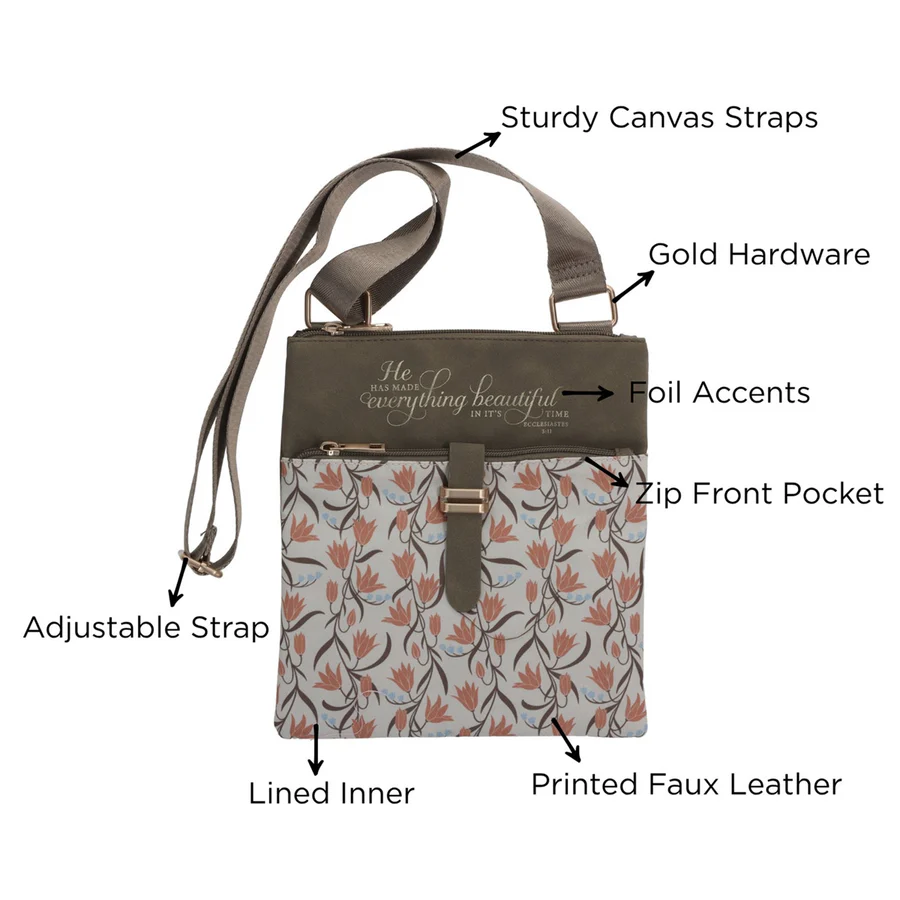 He Has Made Everything Beautiful in Its Time Faux Leather Sling Bag - Image 4