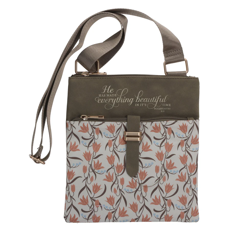 He Has Made Everything Beautiful in Its Time Faux Leather Sling Bag