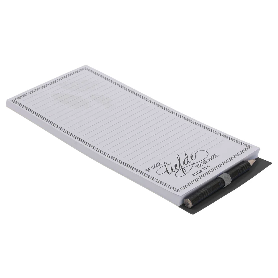 Sy Troue Liefde Vul die Aarde Afrikaans Magnetic Notepad with Pencil