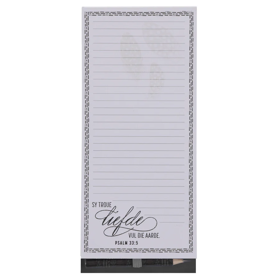 Sy Troue Liefde Vul die Aarde Afrikaans Magnetic Notepad with Pencil - Image 4