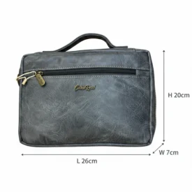 Cotton Road Bible Bag: GREY PU Leather BIBLE Cover with handle