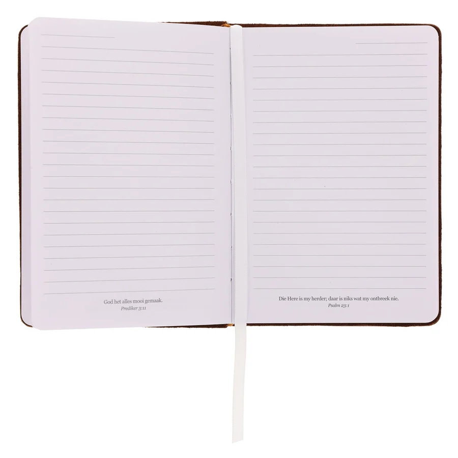"Mag Jy Elke Dag Genade Ontvang" Afrikaans Handy-Sized Genuine Leather Journal - Image 3