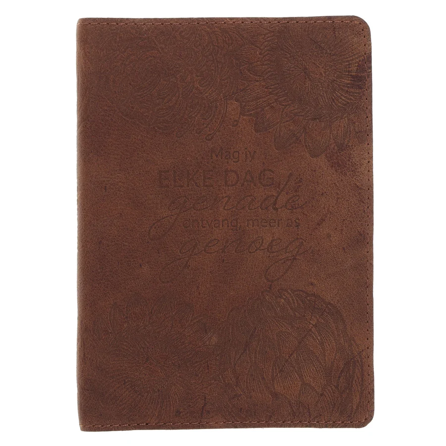 "Mag Jy Elke Dag Genade Ontvang" Afrikaans Handy-Sized Genuine Leather Journal - Image 6