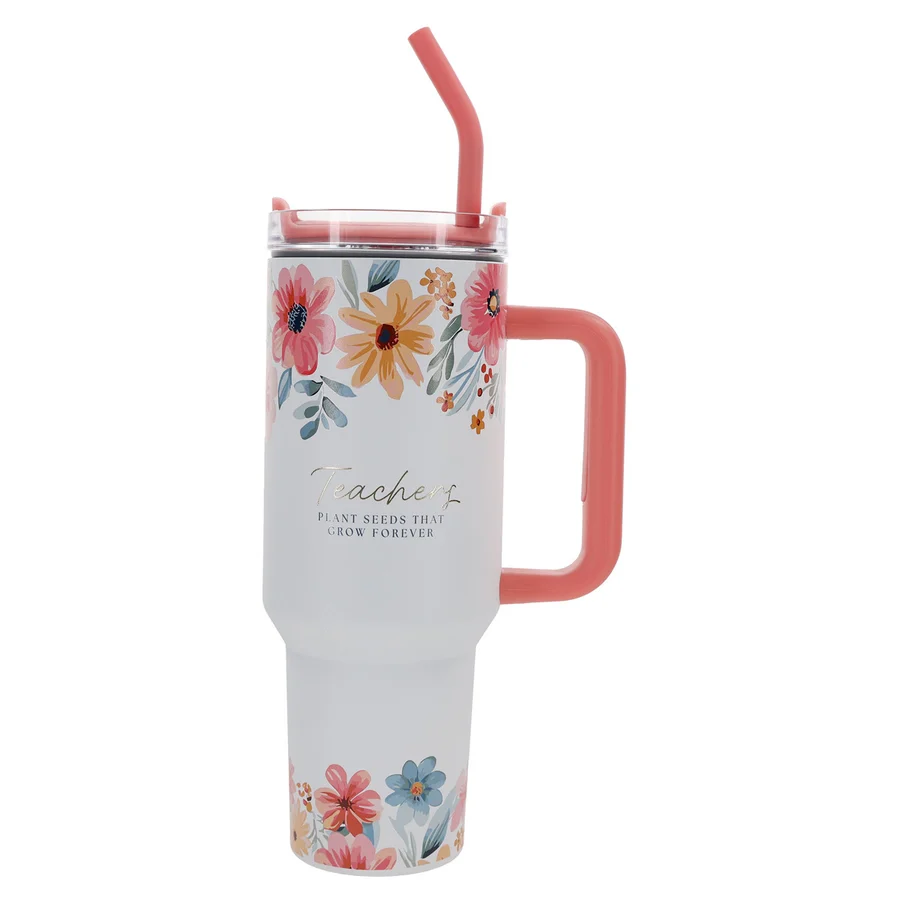 Travel Mug - Teachers Plant Seeds That Grow Forever (Stainless Steel, Large) - Image 4